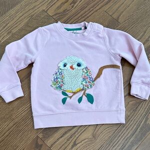 Boden 2-3yr Light Pink Sweatshirt with Bird Design